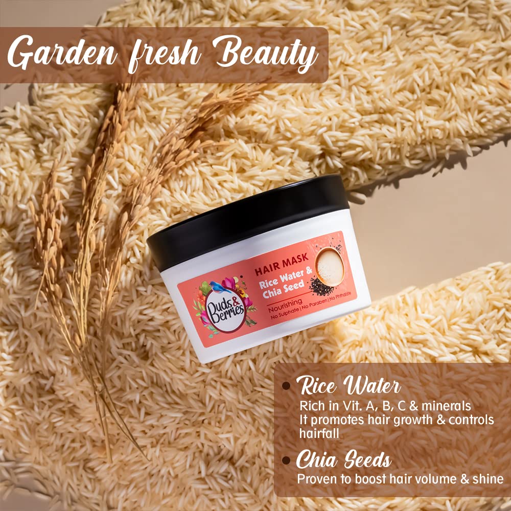 Buds & Berries Rice Water and Chia Seeds Nourishing Hair Mask - 200 ml