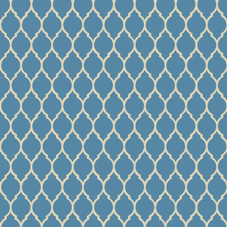 Trance Home Linen 200TC 100% Cotton Printed Zippered Duvet Cover/Blanket Cover/Quilt Cover Queen Size with 2 Pillow Covers Colour Dori & Damask Blue