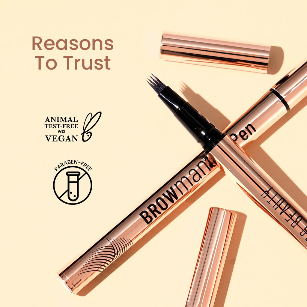 Swiss Beauty BROWmance Pen | Fills In Sparse Hair | 8-Hour Stay | Waterproof | Shade- 03 Dark Brown | 1ml