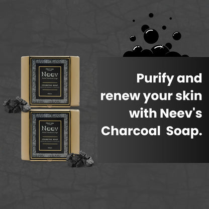 Neev Herbal Handmade Soaps Charcoal Soap - 100 gms (Pack of 3)