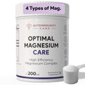 Autoimmunity Care Optimal Magnesium Care – 4-in-1 Magnesium Complex with B6 | Magnesum Glycinate, Citrate, Malate & Oxide | Supplement for Sleep, Stress, Muscle Cramps, Bones & Nerves | 200 gm (50 Servings)