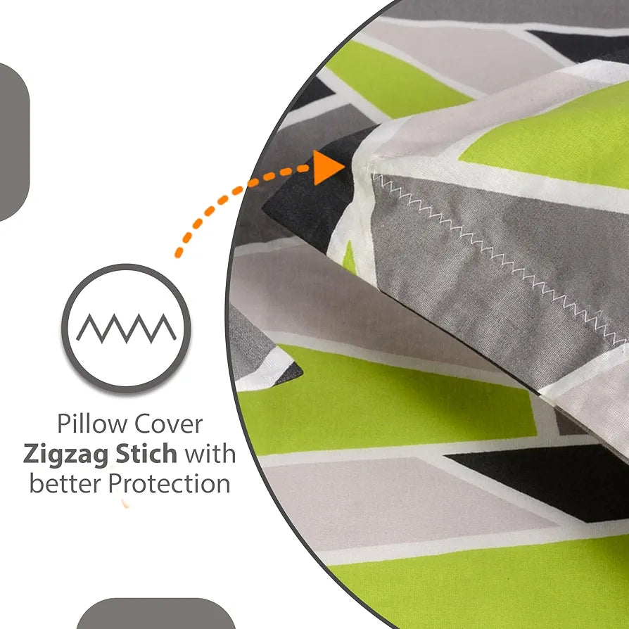 Divine Casa - 144 TC Super Soft 100% Cotton Bedsheet for Double Bed  144 Thread Count Colour Lime Grey