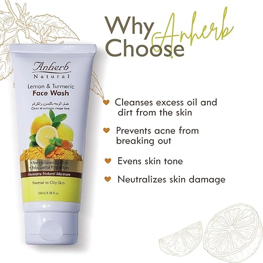 Anherb Natural Turmeric & Lemon Face Wash - 100 gms