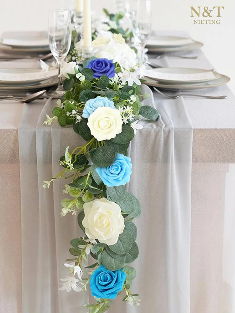 Rose Artificial Flowers 50pcs Blue Flowers Perfect for DIY