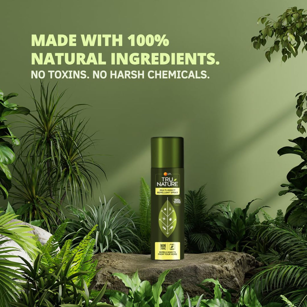 Tru Nature Herbal Multi-Insect Repellent Spray – 200 ML | Works on Bed Bugs, Ants, Termite,Ticks, Spider and Lizards | 100% Plant Based, Chemical Free | For Home, Office & Garden | No Kill, Only repel