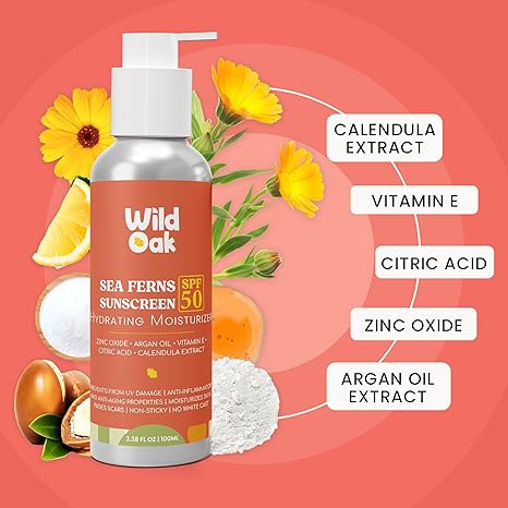 WildOak (SPF 50 PA+++) Vitamin E Sunscreen Hydrating Moisturizer - 100 gms