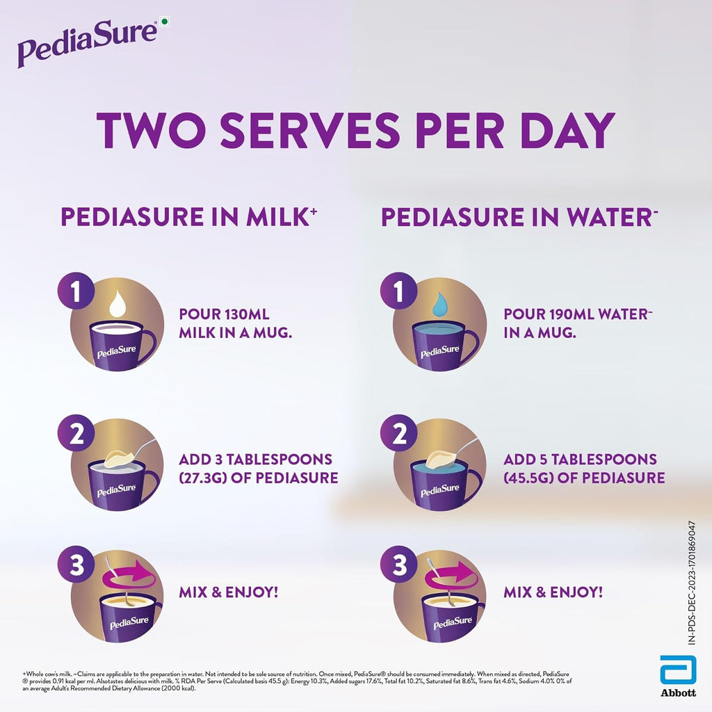 Pediasure Nutritional Drink Powder, Chocolate, Scientifically Designed Nutrition for Supporting Kids Growth 375g