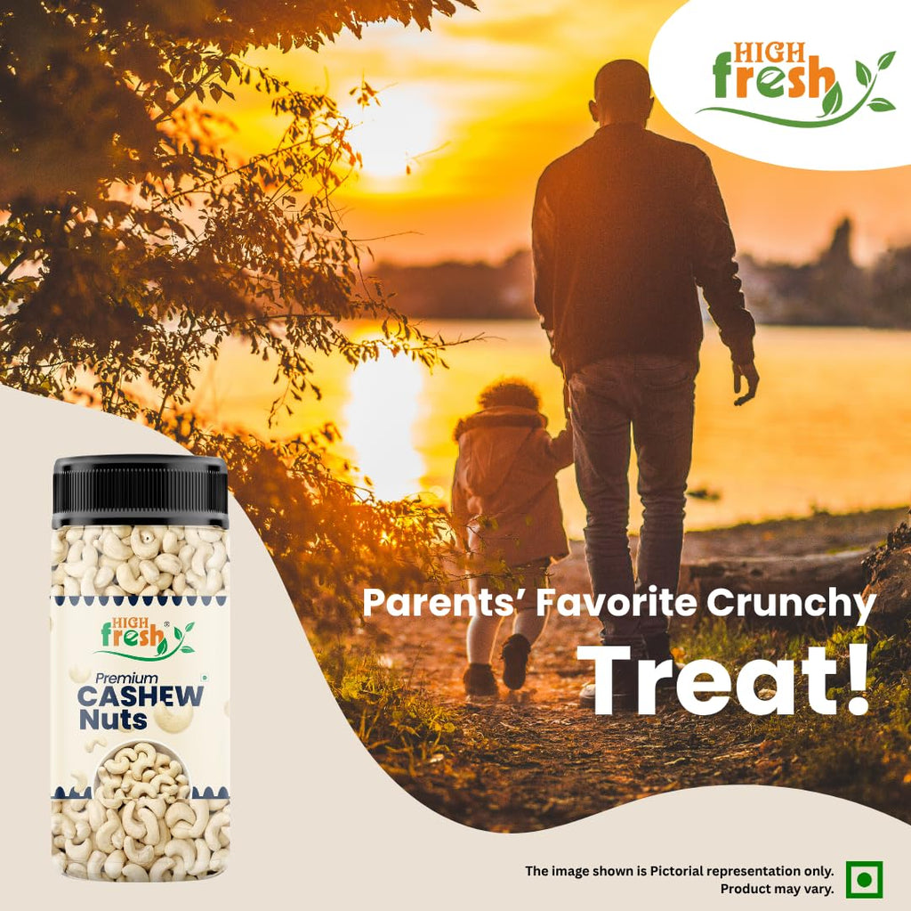 HighFresh Premium Cashew Nuts 250gm | Dry Fruits and Nuts Plain Cashews | 100% Unpolished | Crunchy & Fresh | Rich In Protein, Magnesium & Phosphorus Perfect for Gifting