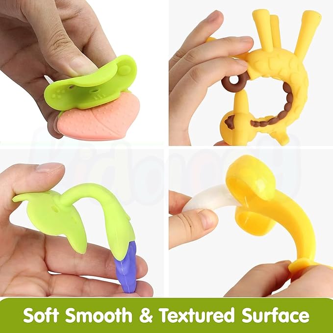 Kidology Teether for Babies 6+ Months 1 Giraffe 3 Fruit Shaped