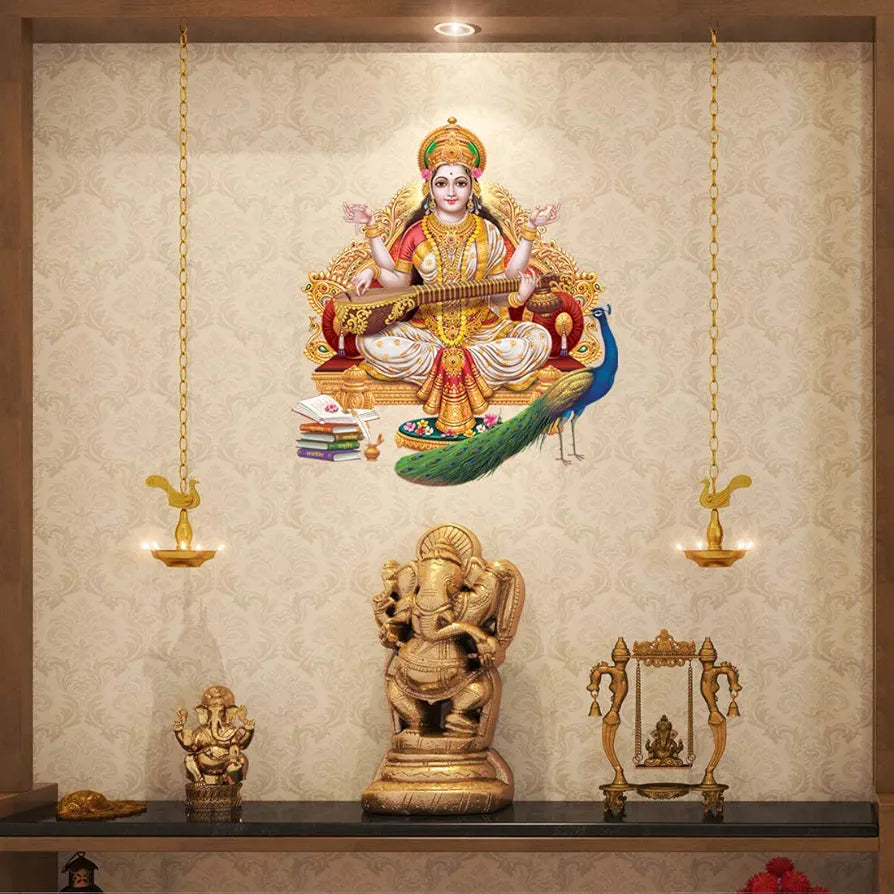 Rangoli White Glossy Vinyl Wall Sticker Premium Self-Adhesive Waterproof Parent-6 Design-6
