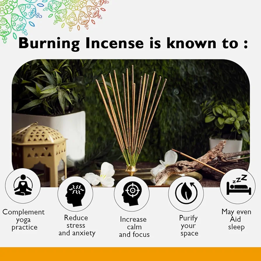 Simply Vedic Nag Champa Incense Sticks with Holder – 135 Hand-Rolled Natural Agarbatti