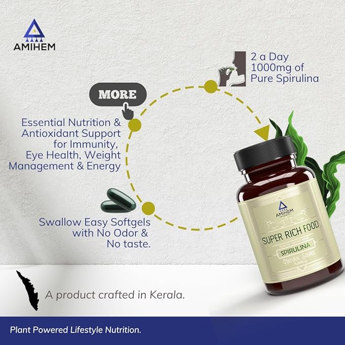 Amihem Spirulina Capsules  - 30 Capsules