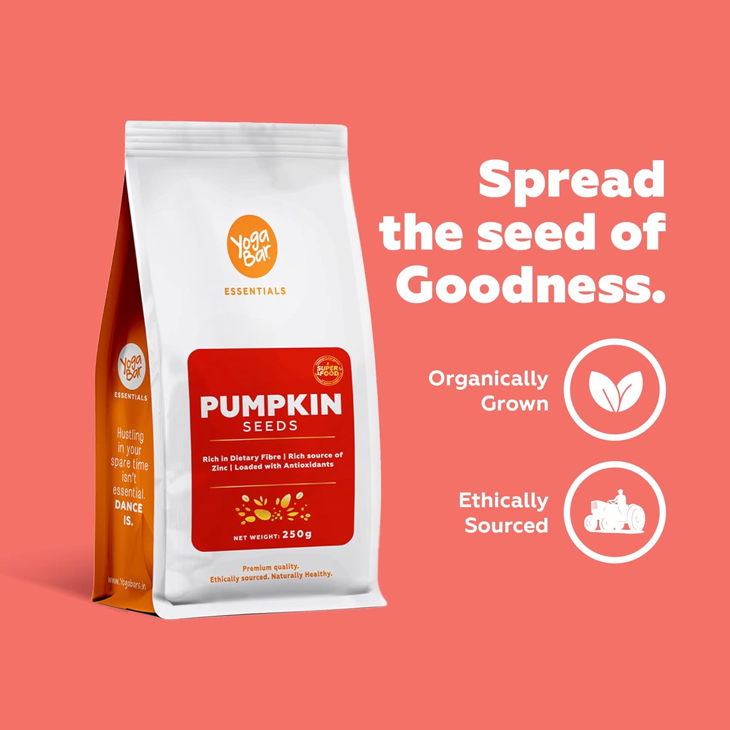 Yogabar Pumpkin Seeds Unroasted Rich in Protein and Fiber Superfood - Grade AAA - Pumpkin Seeds for Eating - Healthy Snacks for Weight Loss - Rich in Immunity Booster Anti-Oxidants.