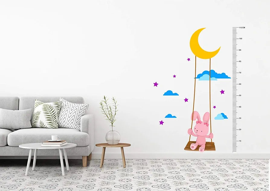 Decal O Decal Growth Chart with Teddy and Moon Wall Stickers -Self-Adhesive