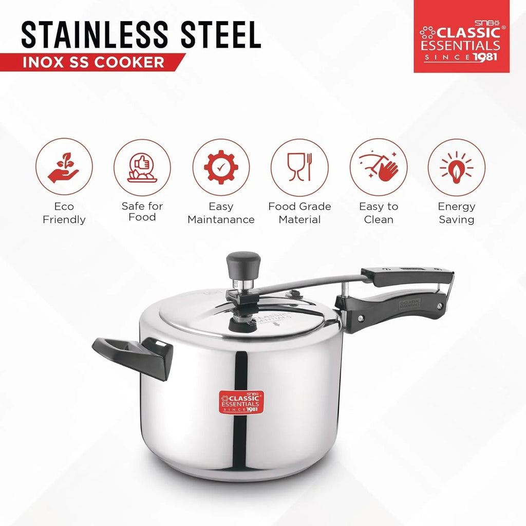 Classic Essentials Inox ProChef Stainless Steel Inner Lid Induction Pressure Cooker 5L