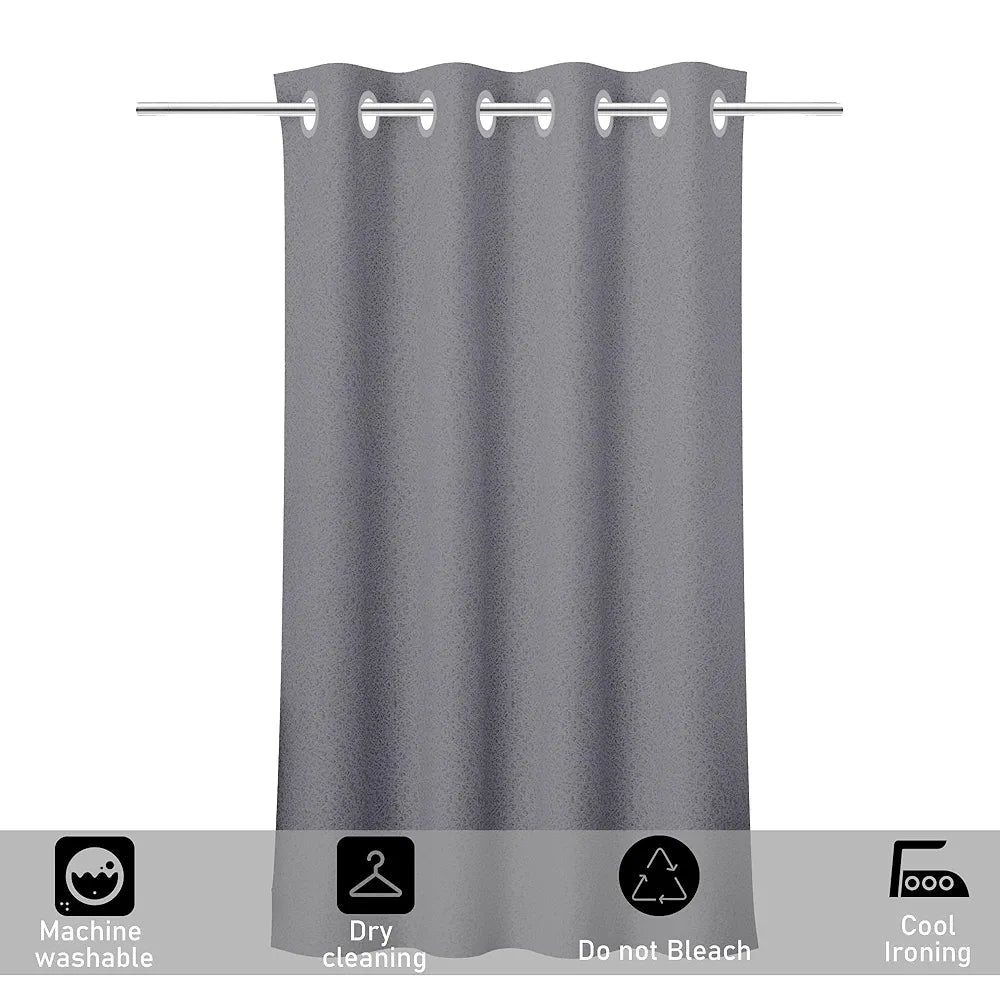 Kuber Industries Stylish Door Curtains for Living Room & Bedroom Web Net Grey Colour