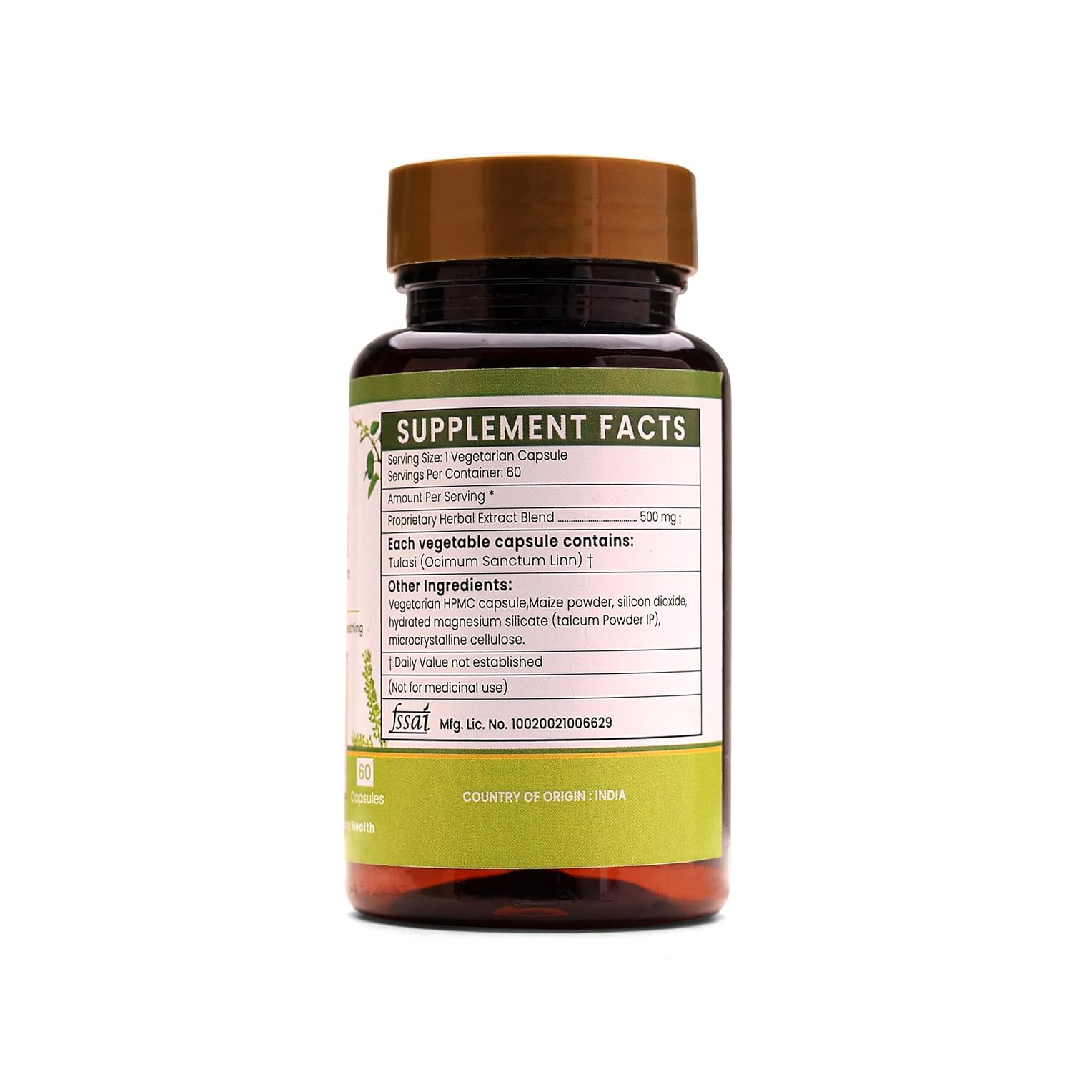 Ayurleaf Herbals Tulsi Capsules - 60 Caps | Pack of 2