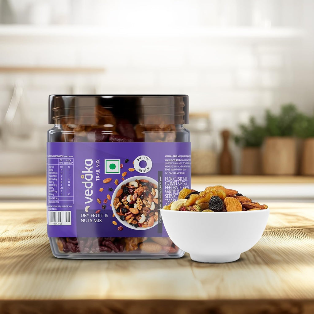 Vedaka Dry Fruits and Nuts Mix | 200 g | Almond, Cashew, Walnut, Pistachio, Cranberry and Raisin | Healthy Snacking