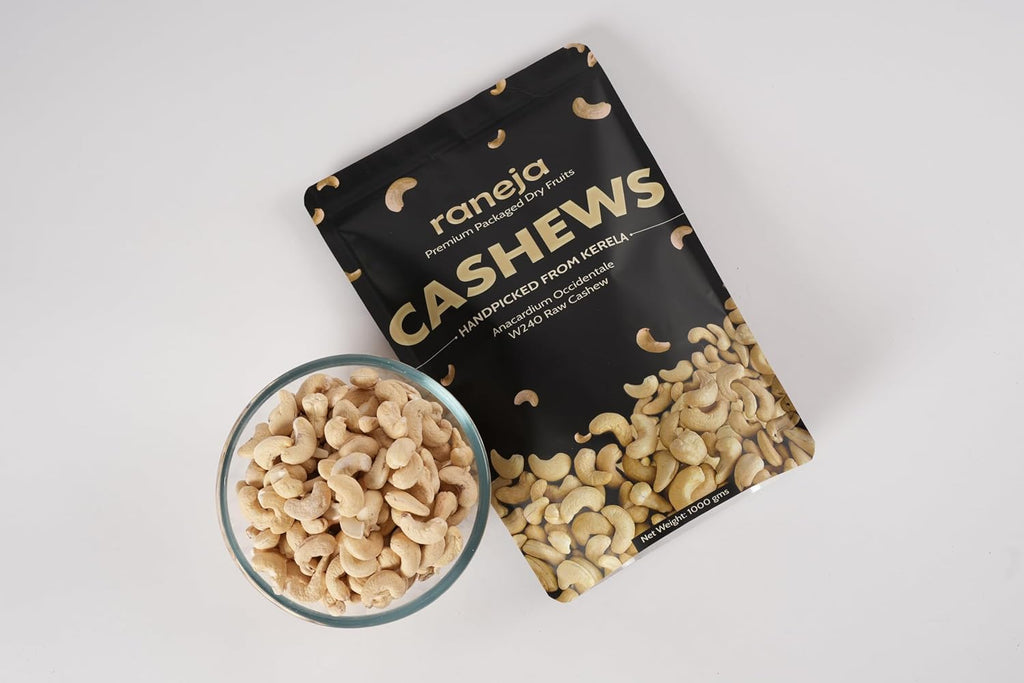 Raneja Premium Cashews (Grade W240) | 100% Natural Whole Kaju Healthy Snacks | Unsalted Cashew Nuts Crunchy, Nutritious & Delicious Nuts | Rich in Protein, Magnesium & Phosphorus