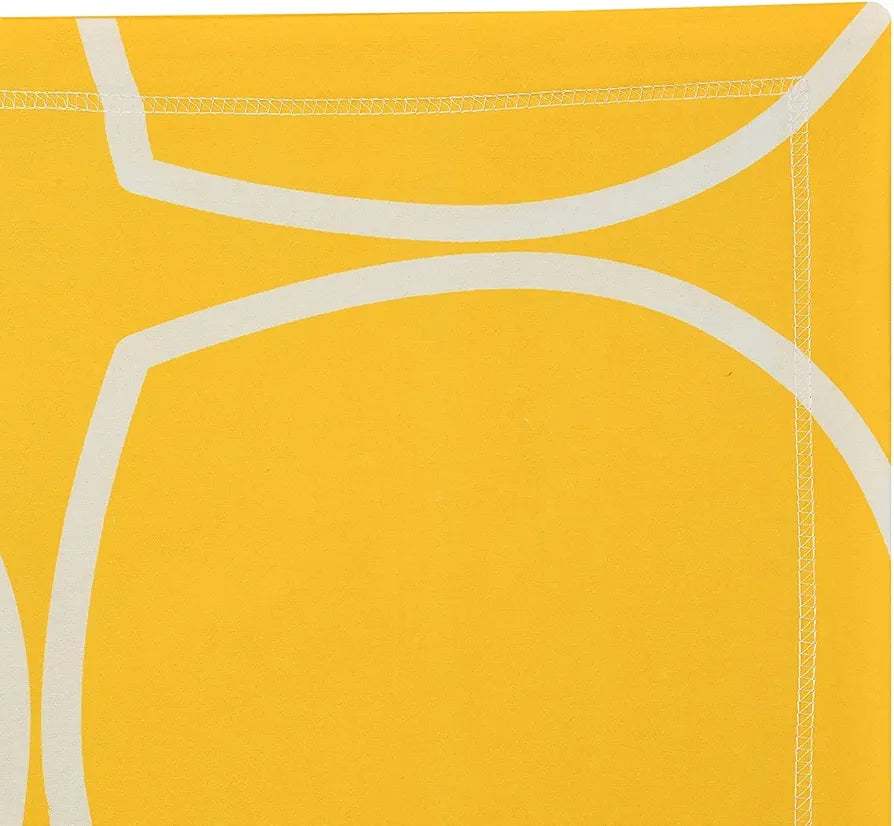 The Home Style Supersoft Cotton Feel Glace Cotton King Size Printed Flat Double Bedsheet wih 2 Pillow Cover 400 TC Cadet Yellow