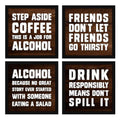 ArtX Motivational Quirky Funny Bar Quotes Wall Art Painting AXJ00105-ALC Framed Posters Set of 4