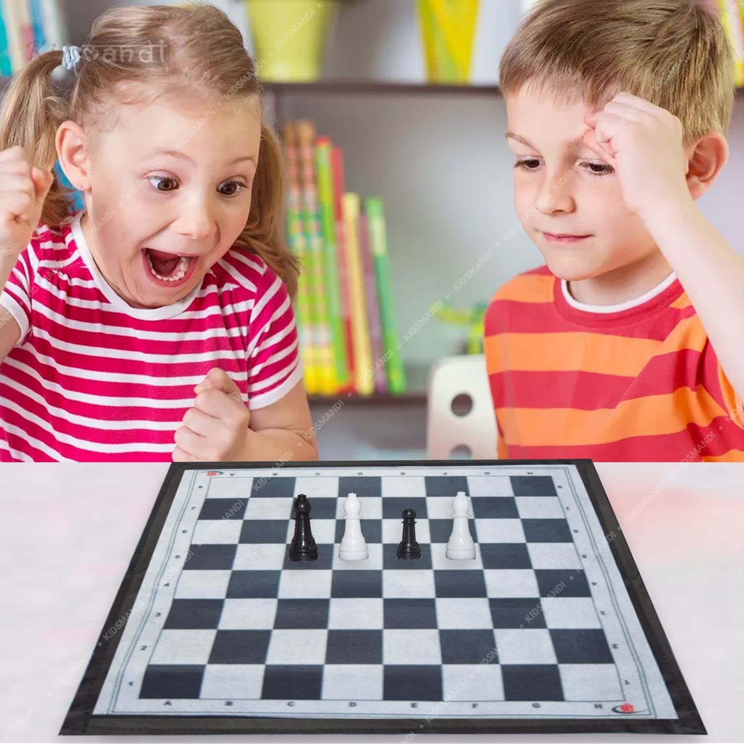 Kids Mandi Rool On Chess Board Set Travel Chess Set