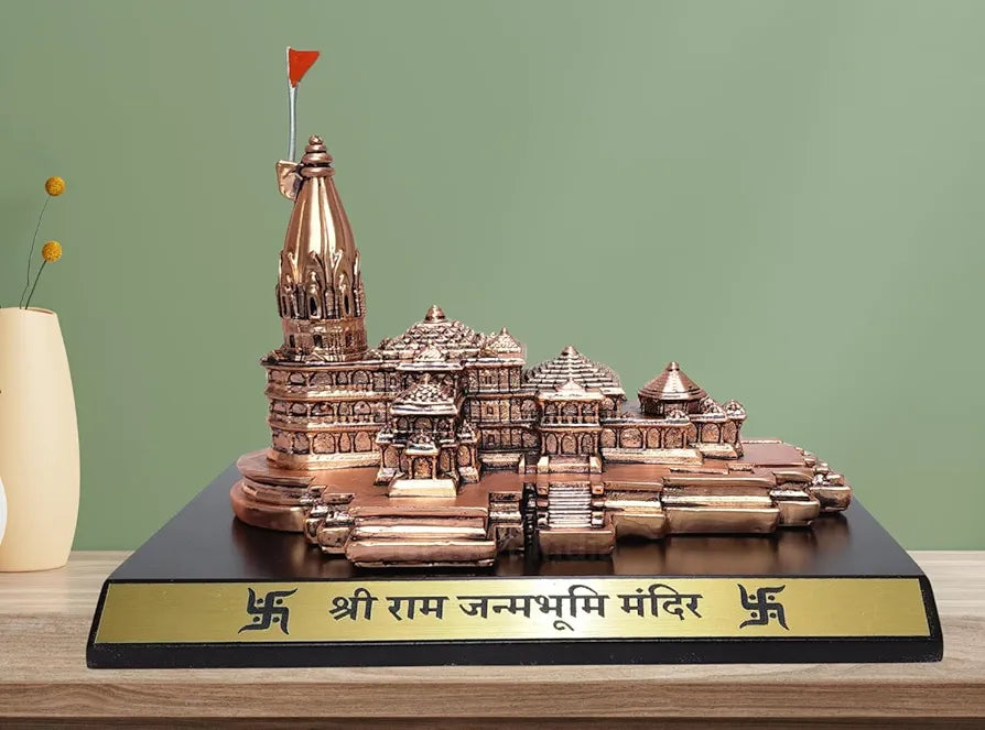Gold Art India Ram Mandir Ayodhya Copper Antique - Minature Big