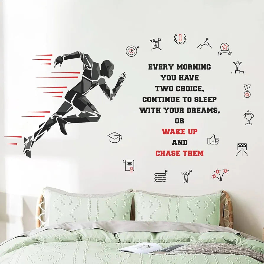 StickMe Gym Fitness Work Bodybuilding Office Sports Workout Boxing Inspiration Quotes Wall Sticker Large Black - 240 x 140 cm