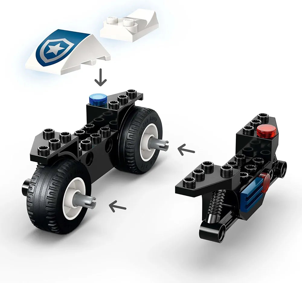Lego City Police Motorcycle Chase Toy, Motorbike Set for Ages 4 and up 60455 Building Blocks Toys for 4+ Gift for Boys and Girls