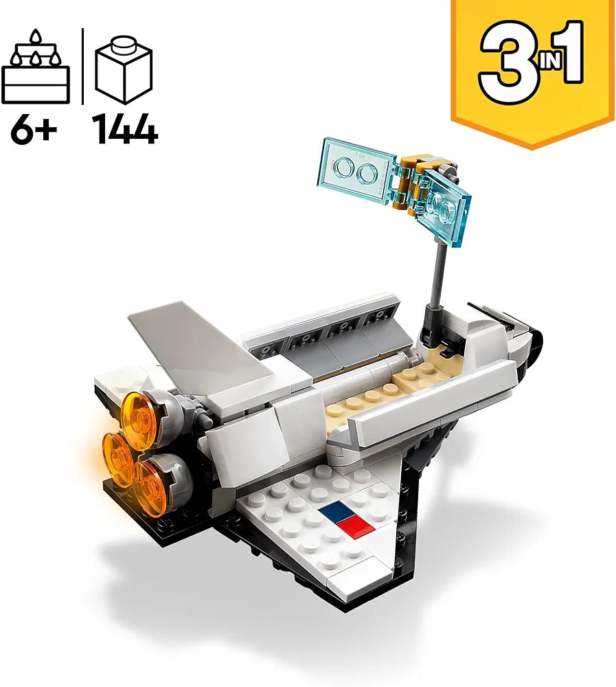 Lego Creator Space Shuttle 31134 Building Toy Set with Astronaut and Spaceship Models for Kids Aged 6+