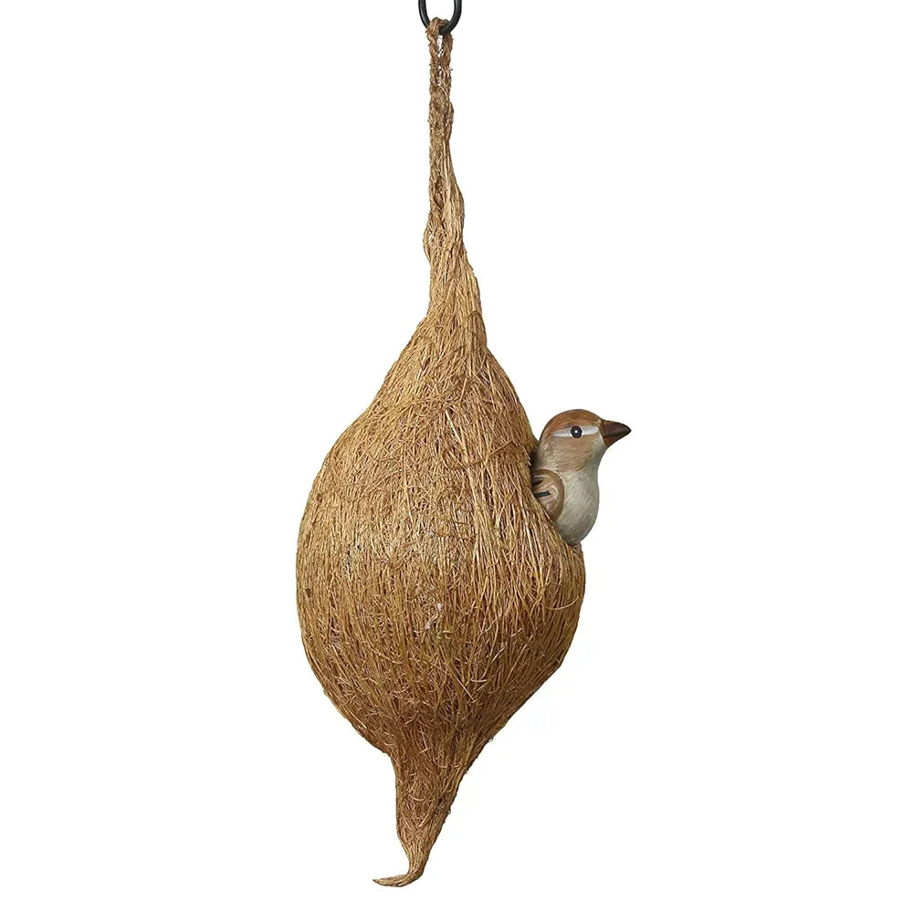 Webelkart Webel-kat Designer Balcony Cage and Garden Premium Hanging Coir Bird Nest for Small Birds