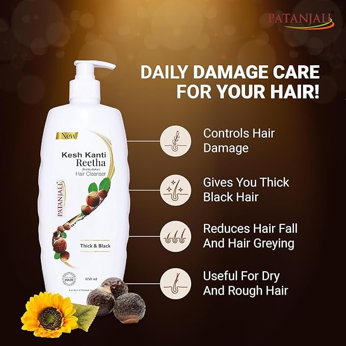 Patanjali Kesh Kanti Reetha Hair Cleanser - 650 ml