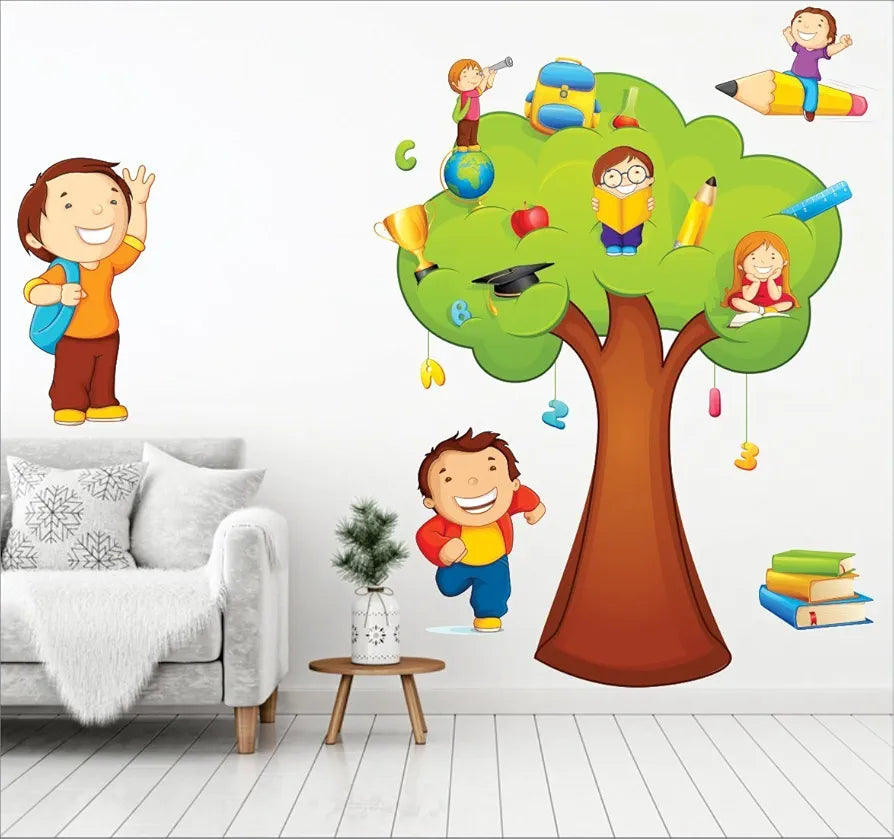 AH Decals Wall Stickers Educational Tree PVC Vinyl Wall Sticker -Self-Adhesive