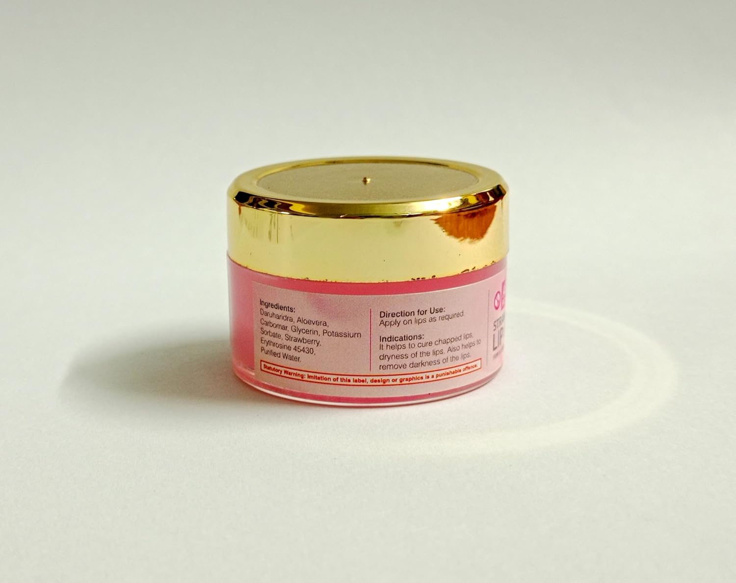 Arish Bio-natural Lip Balm, Strawberry Lip Gel - 10 Ml