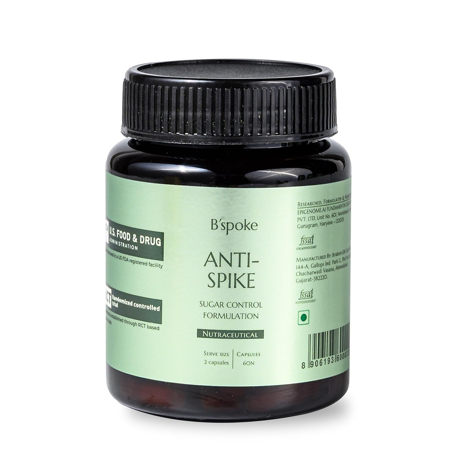 B'spoke Anti-Spike | Advanced Diabetes Support for Blood Sugar Control & Insulin Sensitivity | Enriched with Berberine, Chromium Picolinate, and Korean Red Ginseng