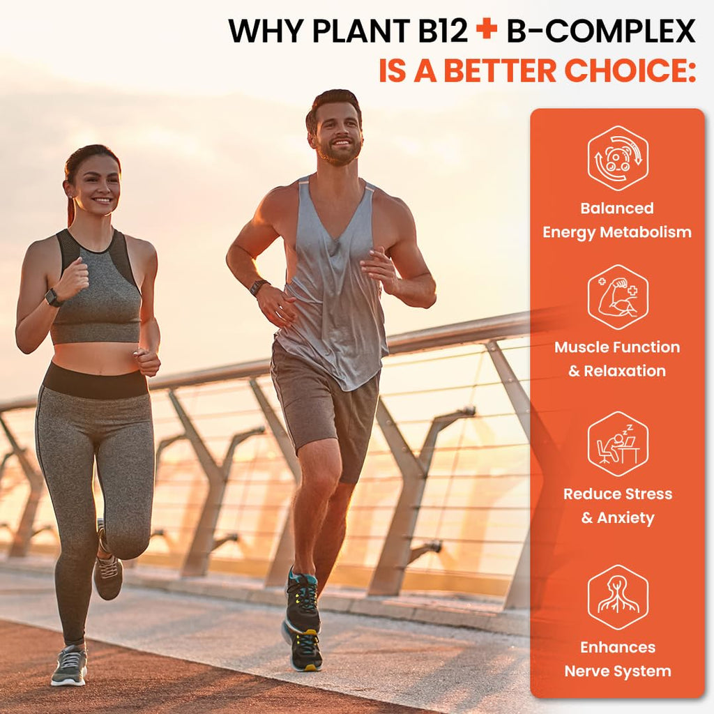 NATURYZ Plant-Based Vitamin B12 + B-Complex Gummies for Vegetarians | Energy, Mood & Metabolism Support | With Spinach, Moringa & Beetroot | No Gelatin, No Added Sugar | 30 Orange Gummies