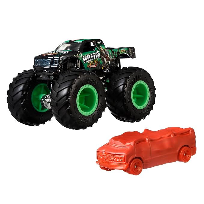 Hot Wheels Monster Trucks Skeleton Crew Vehicle Set of 2