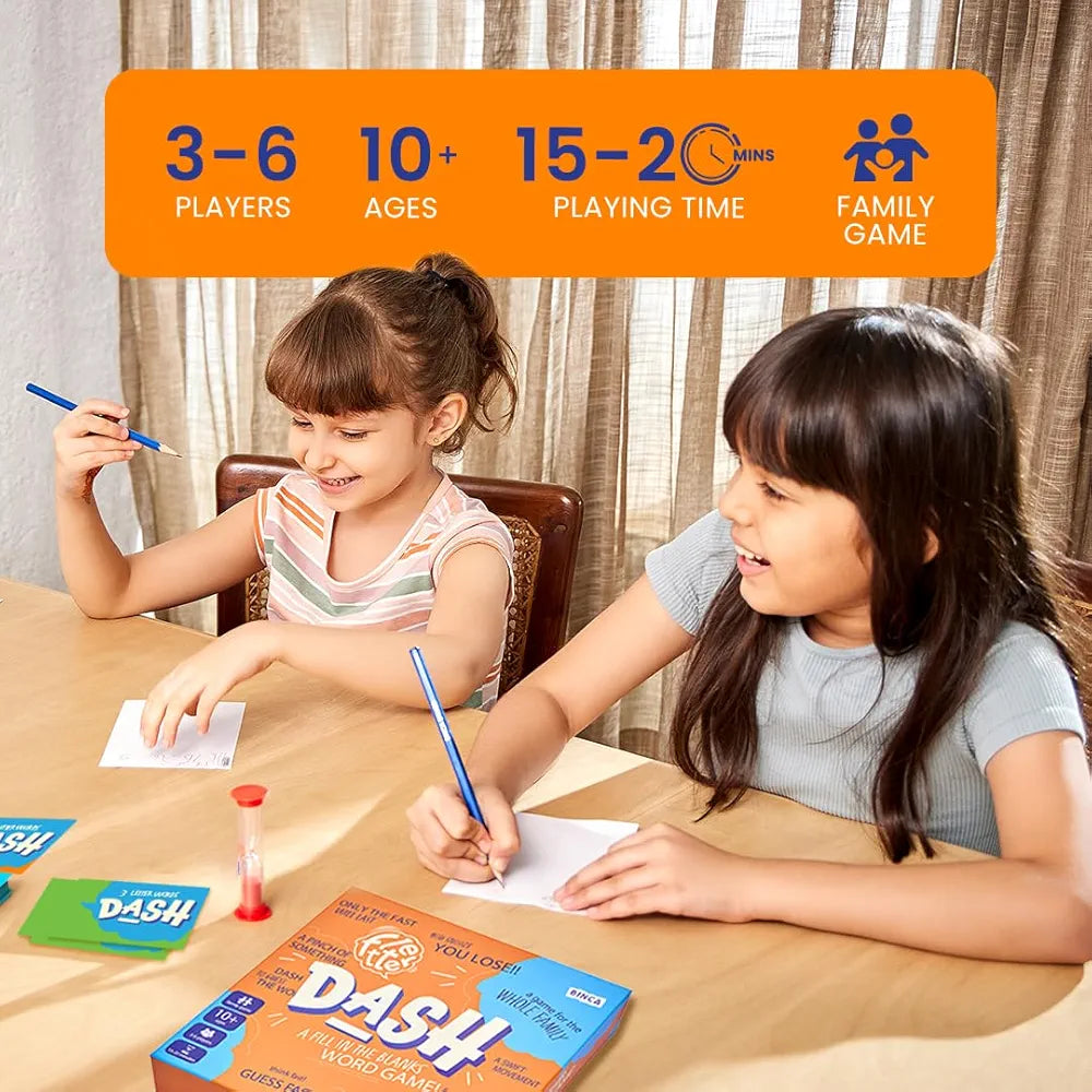 Binca Fletter Dash, A Fun Fill-in-The-Blanks Strategic Word Card Game for All Ages | Fun and Strategic Word Game | Test Vocabulary and Concentration | Ages 7+