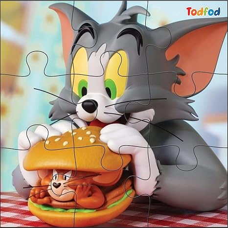 TodFod Wooden Jigsaw Puzzles Toy for Kids & Children Tom & Jerry 54 Pieces 6 in 1 Jigsaw Puzzles