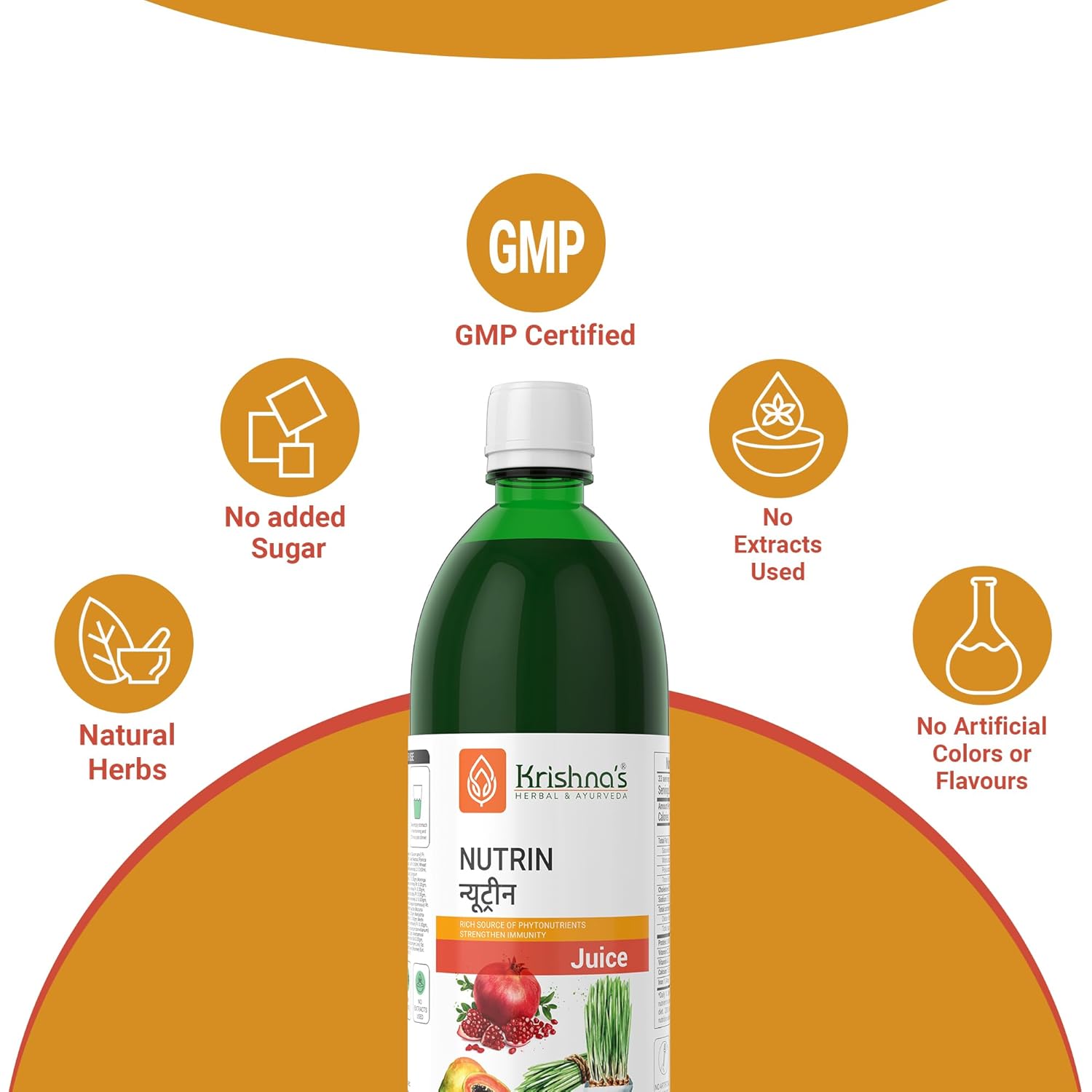 Krishna's Nutrin Juice, Rich Source Of Nutrients, No Artificial Colors or Flavors - 1000 ml (Pack of 1)