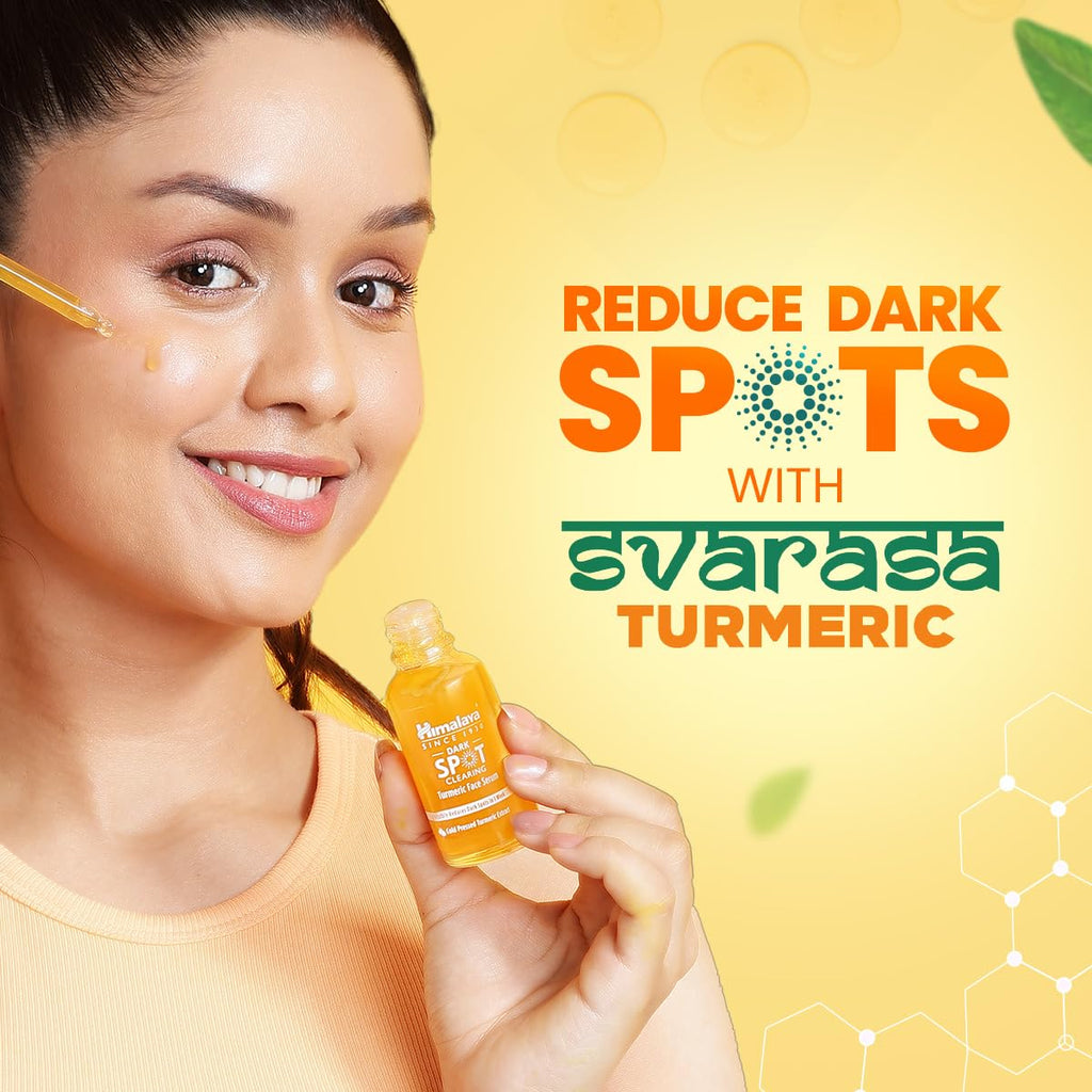 Himalaya Dark Spot Clearing Turmeric Face Serum for glowing skin | with Niacinamide, Glycolic acid & Organically sourced Turmeric | Reduces Dark Spots from Day 7 for Glowing skin | 30ml