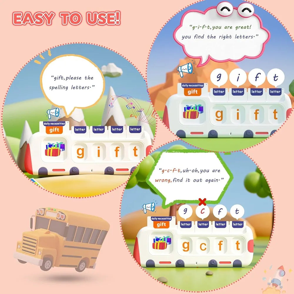 Lefan Spelling & Talking Flash Cards for Toddlers, Alphabet Learning Toys, Speech Therapy Toys CVC Words Spell Games ABC Flash Cards with 218 Sight Words Toddler Toy Gifts for Kids