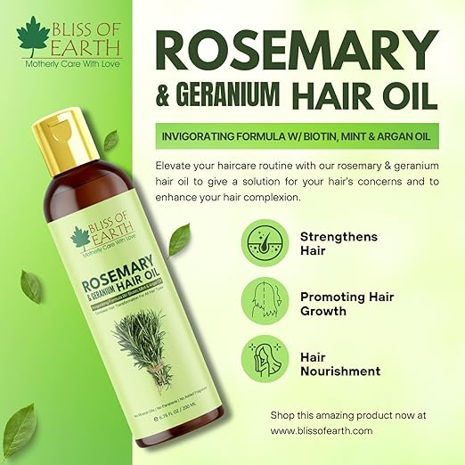 Bliss of Earth Rosemary Oil For Hair Growth - 200 ml