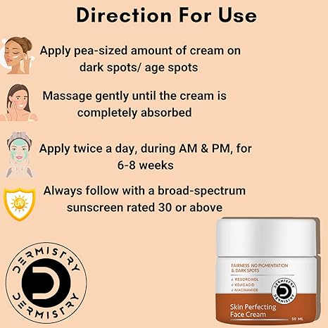 Dermistry Kojic Acid Niacinamide Pigmentation Dark Spots D De Tan Face Cream - 50 ml