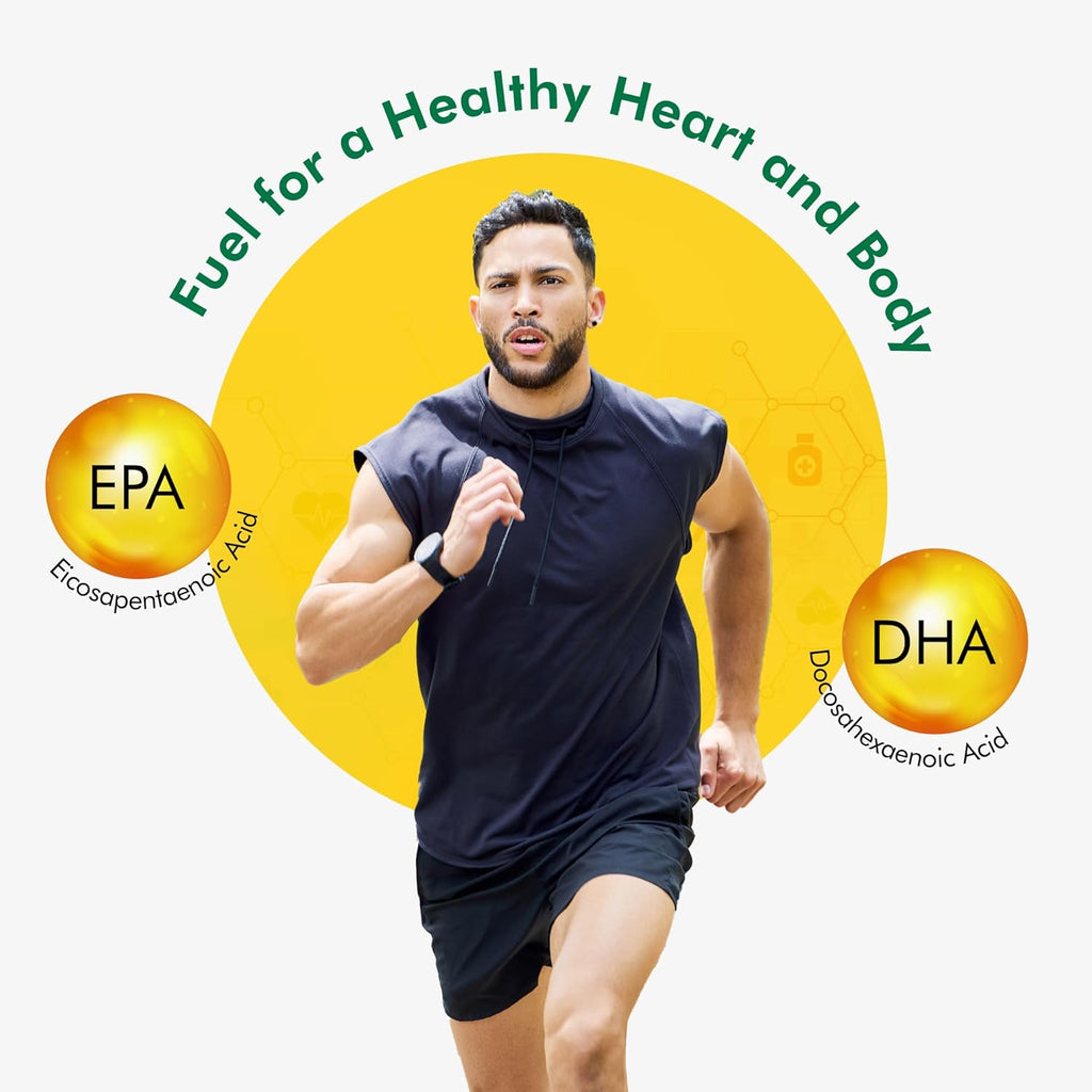 FYTIKA Omega 3 Fish Oil 1000mg 60 Capsules for Heart, Eye, Skin, Brain, Joint & Muscle Support | Omega 3 1000mg Fatty Acid Capsule enriched with EPA 360mg+DHA 240mg & Omega Fatty Acids 400mg