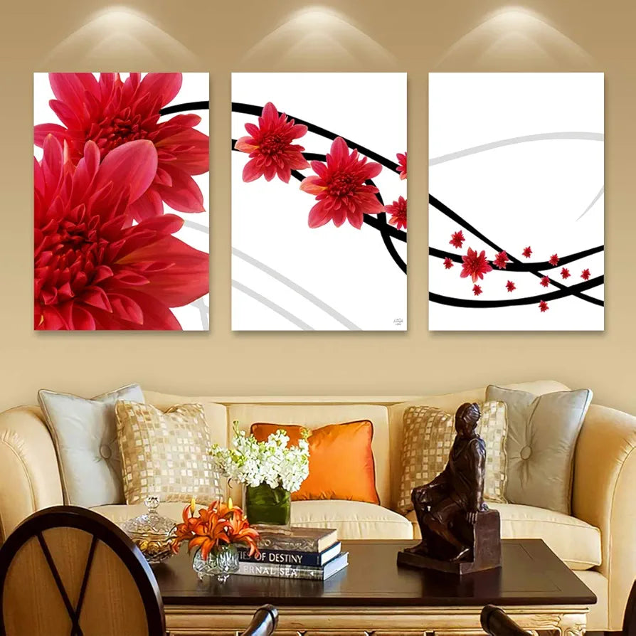 Rangoli MDF 3 Pcs Wall Poster 12x18 Inch Decorative Wall Art P-4 Design-7