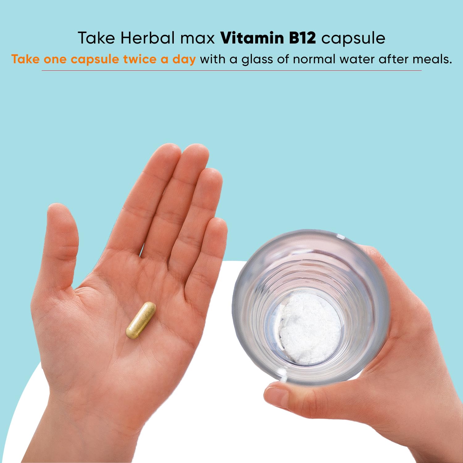 Herbalmax Plant-Based Vitamin B-12 2.2mcg â€“ 60 Veg Capsules | Boost Energy & Metabolism, Supports Healthy Nervous System, Brain Function, Mental Clarity & Focus for Men & Women