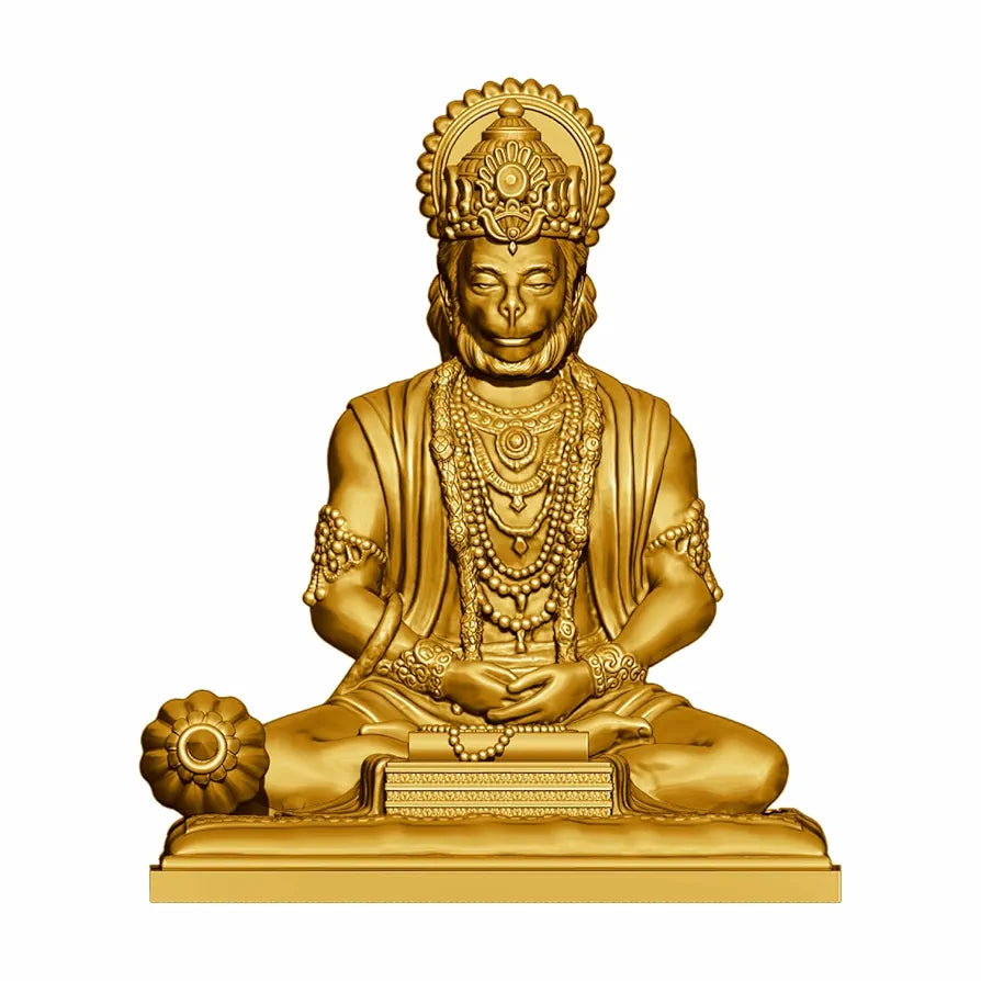 Jd Fresh 4.5 Inch Bajrangbali Statue with Gada - Gold