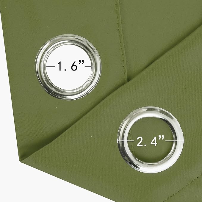 Loomlyfe Mehendi Green Solid Thermal Insulated Grommet Blackout Curtains for Window | 5 Feet | Set of 2