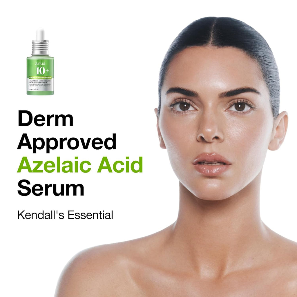 Anua Azelaic Acid 10 Hyaluron Redness Soothing Serum with Cica Soothes & Calms Acne-Prone Skin